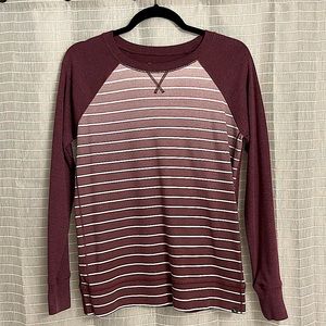 Eddie Bauer Stripped Ombré Crew Neck Sweatshirt